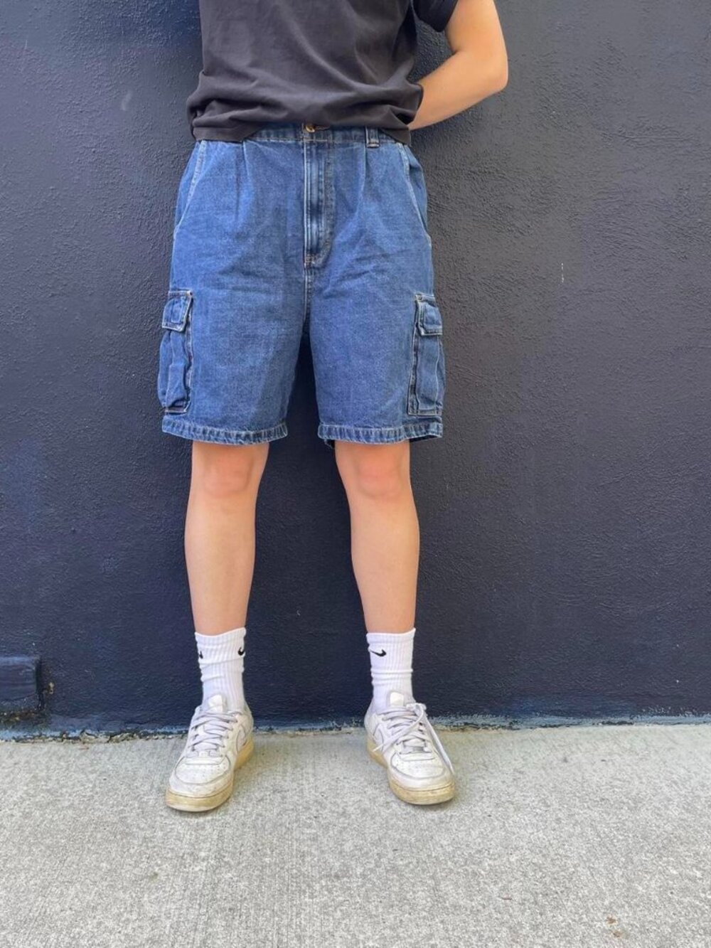 Vintage 90s John Blair denim cargo shorts size 36